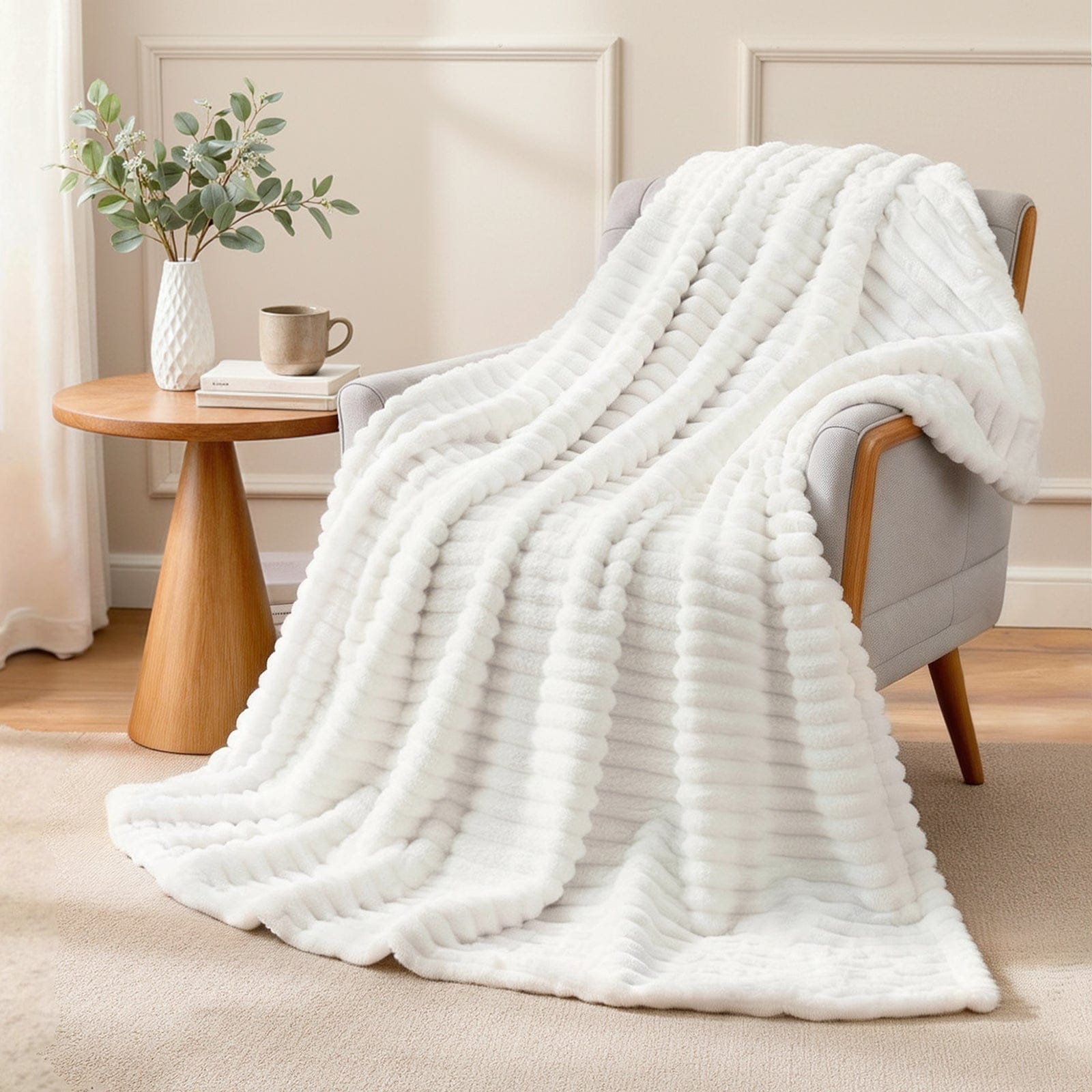 Giselle Blanket 203x230cm Throw Blanket Fleece Soft Lightweight Cozy Sofa Couch Bed Throw