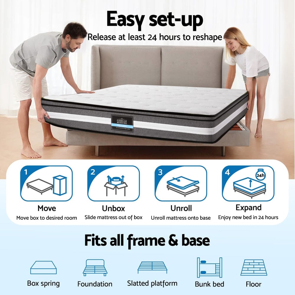 Giselle Mattresses 30cm Mattress Gel Foam Pocket Spring