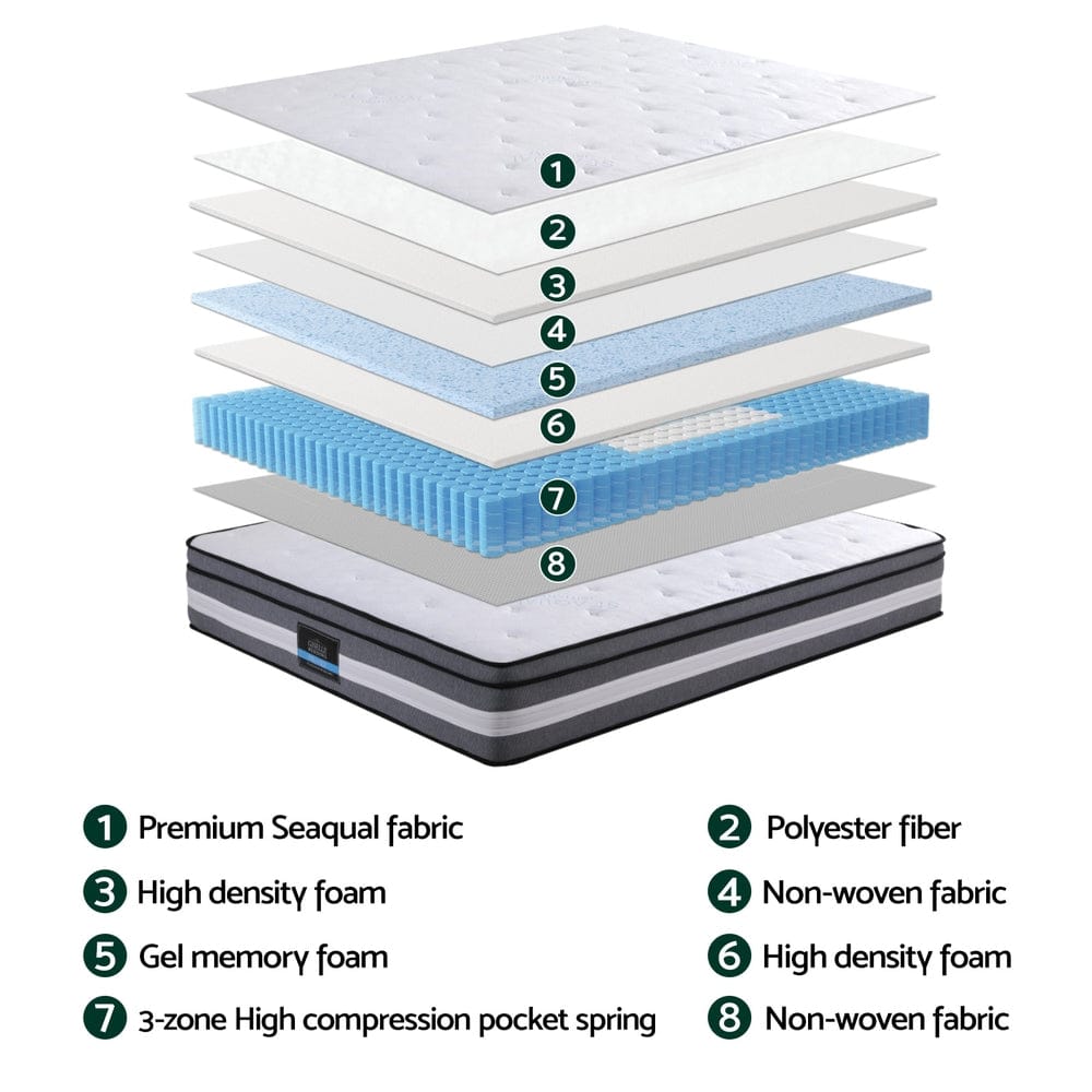 Giselle Mattresses 30cm Mattress Gel Foam Pocket Spring
