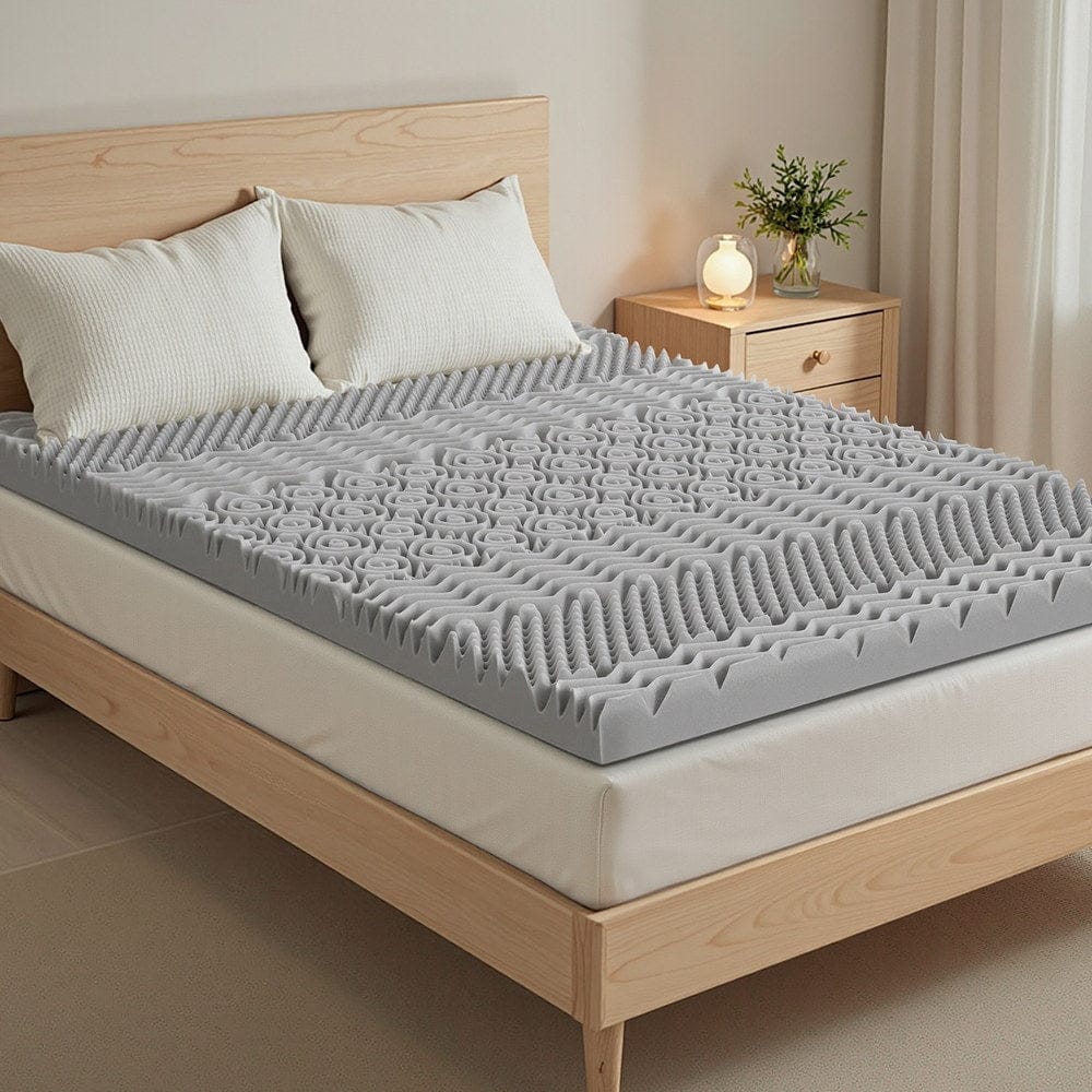 Giselle Mattress Topper 8cm Memory Foam Mattress Topper 7-Zone Graphite