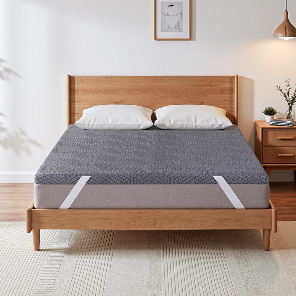 Giselle Mattress Topper 8cm Memory Foam Mattress Topper Gel Dual Layer Foam Bamboo