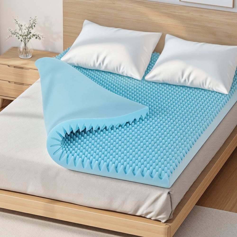 Giselle Mattress Topper 8cm Memory Foam Mattress Topper Gel Egg Crate Foam Bamboo
