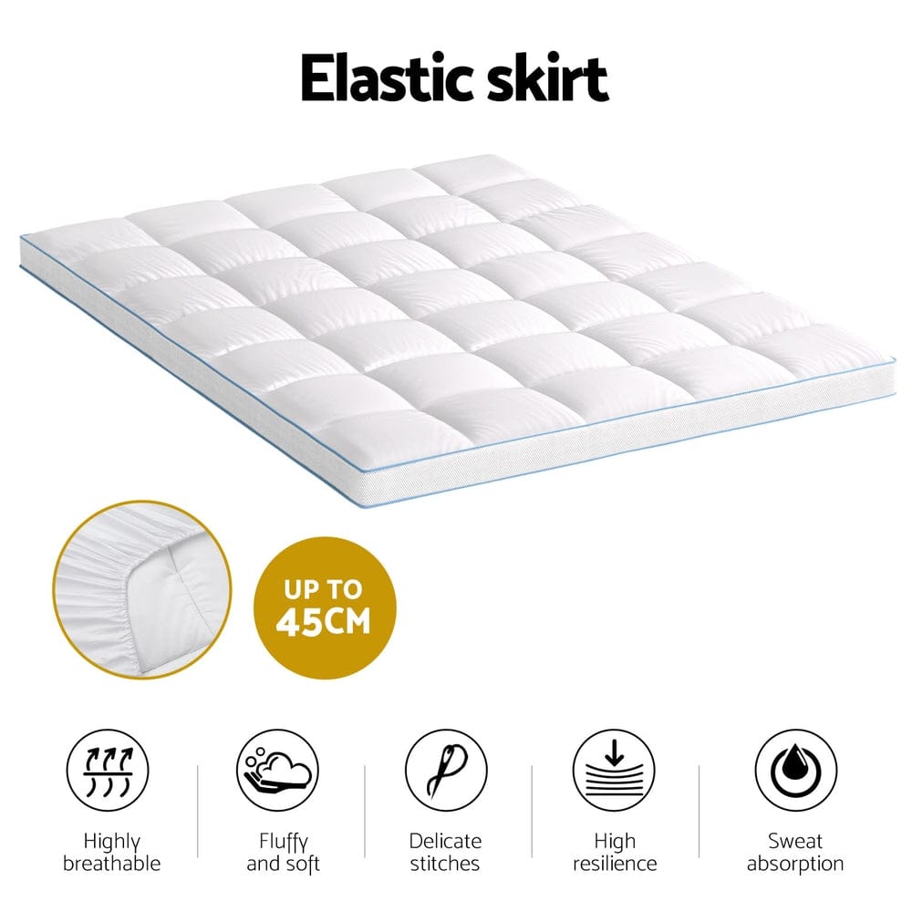 Giselle Mattress Topper Bedding Mattress Topper Pillowtop Bamboo 10cm