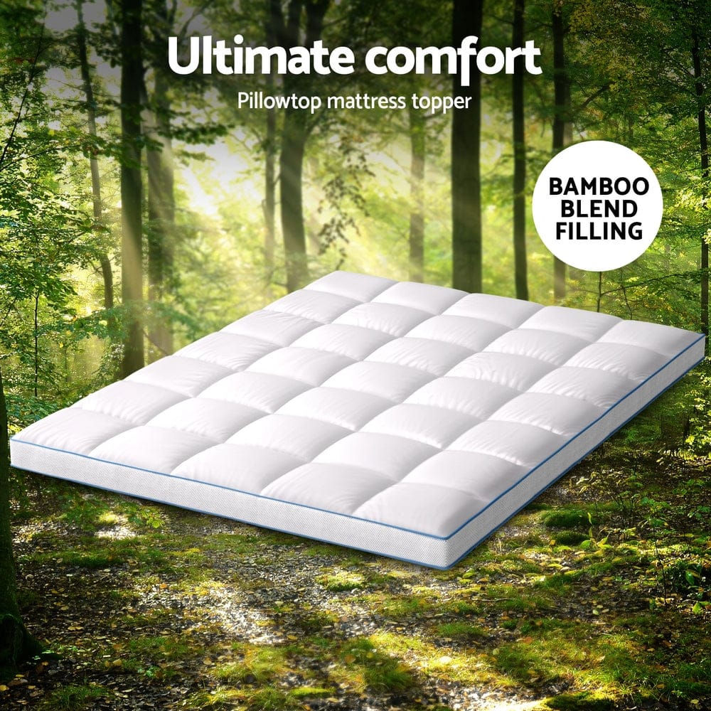Giselle Mattress Topper Bedding Mattress Topper Pillowtop Bamboo 10cm