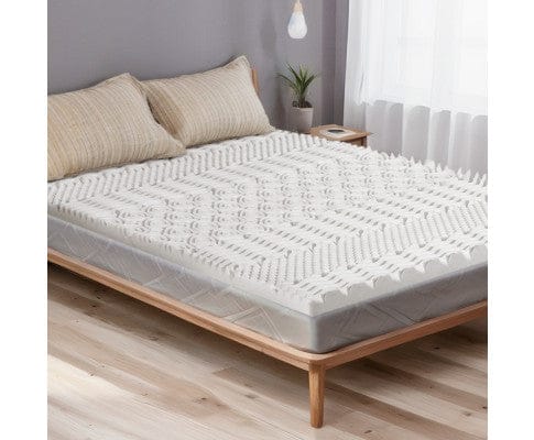 Giselle Mattress Topper Bedding Memory Foam Mattress Topper 7-Zone Airflow Pad 8cm - White