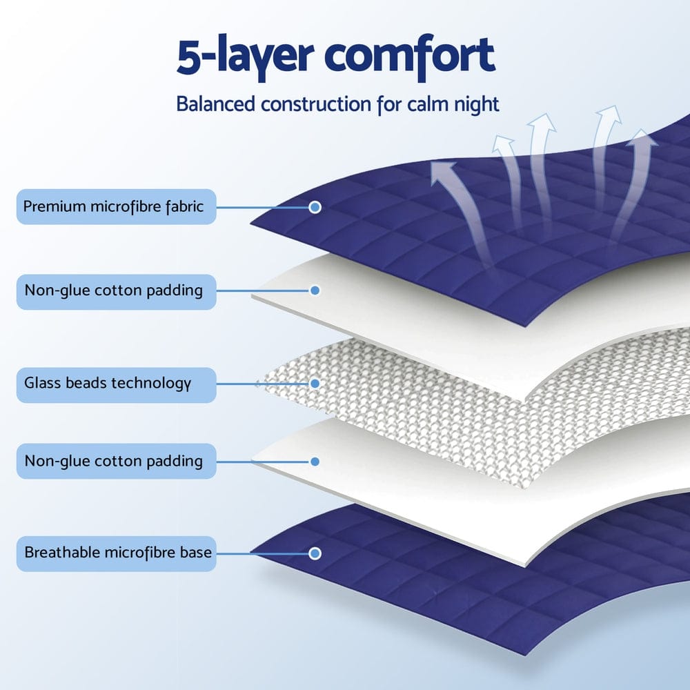 Giselle Weighted Blanket Bedding Weighted Blanket 6.8kg Kids Adults Heavy Gravity Relax Calm Blue