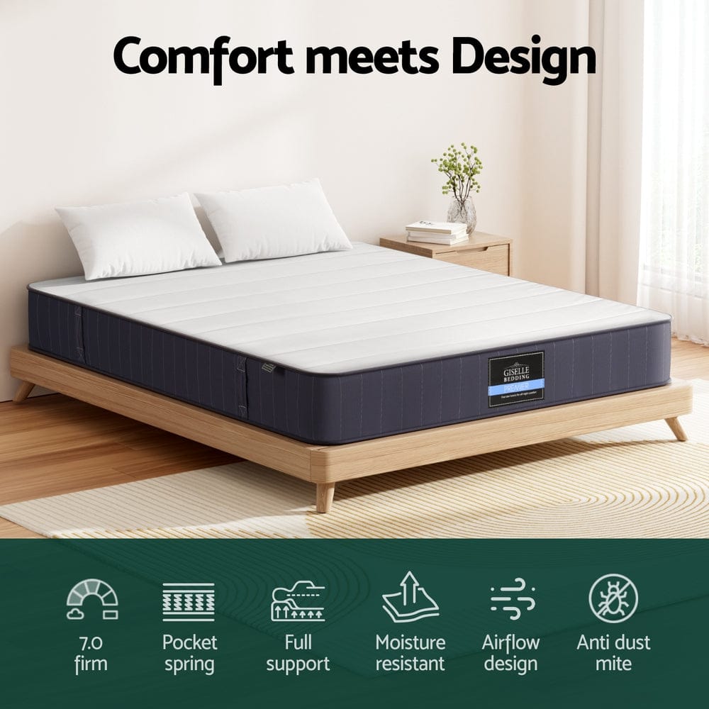 Giselle Mattresses BUFF 20cm Thick Mattress Pocket Spring Mattresses