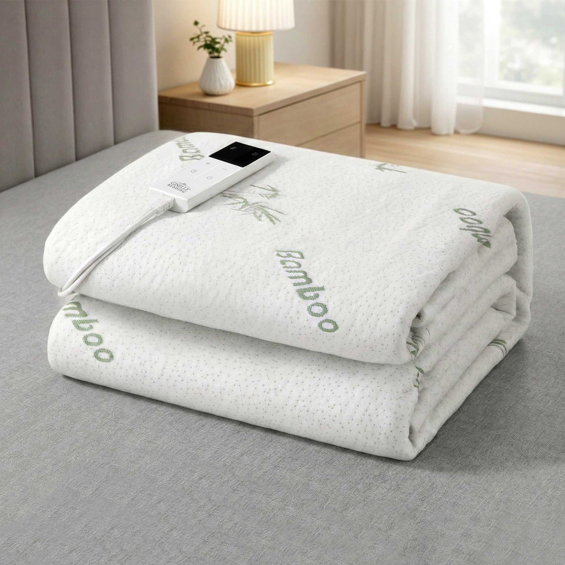 Giselle Electric Blanket Electric Blanket Bamboo Fabric Single Fitted Heated Pad Underlay Washable Winter