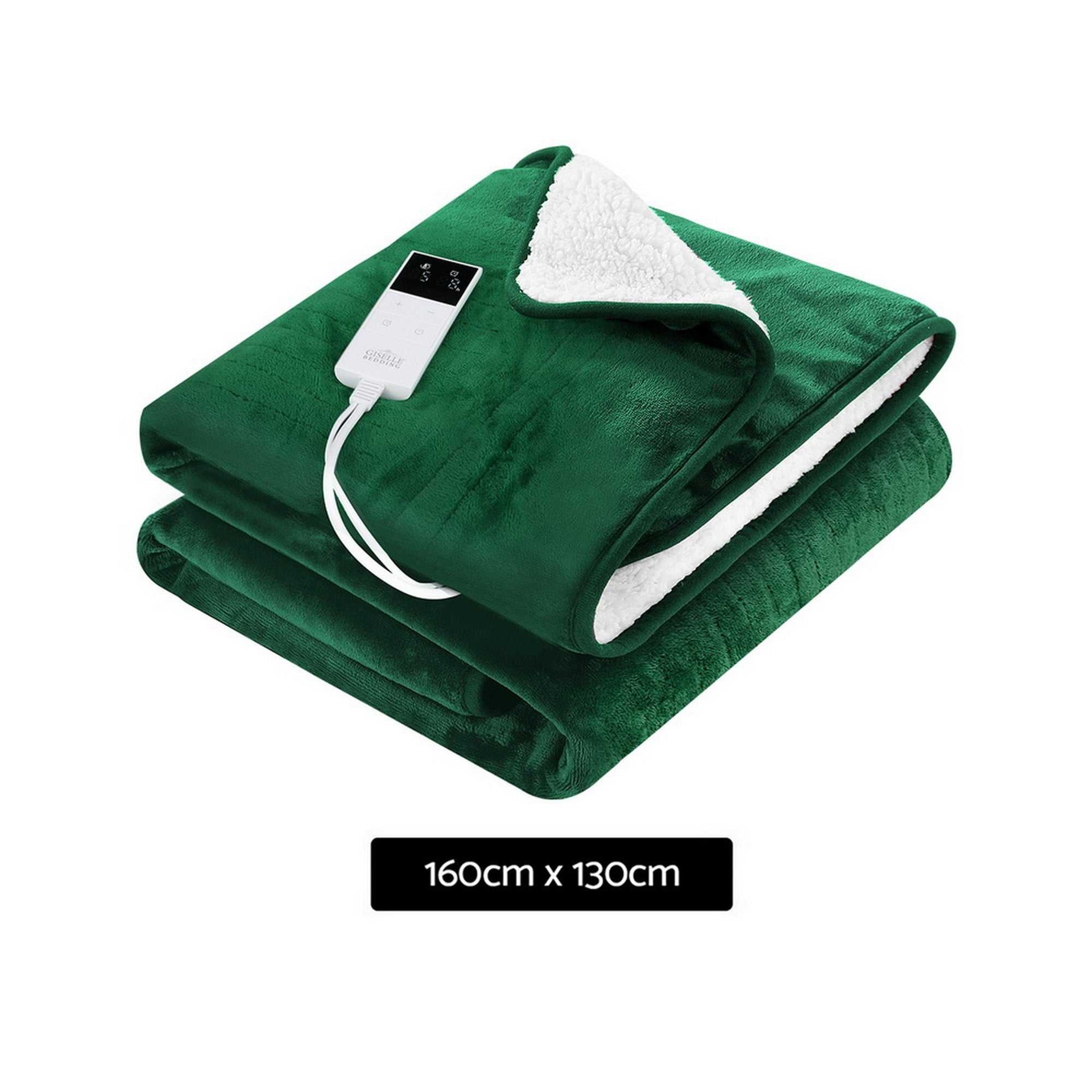 Giselle Electric Blanket Electric Throw Rug Heated Blanket Double Sided Green