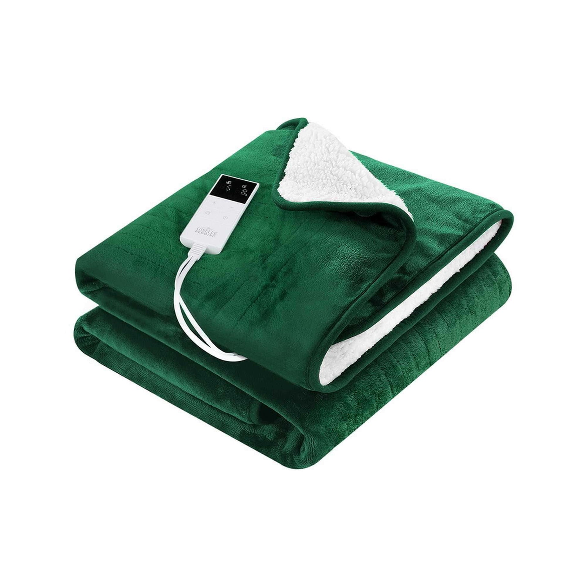 Giselle Electric Blanket Electric Throw Rug Heated Blanket Double Sided Green