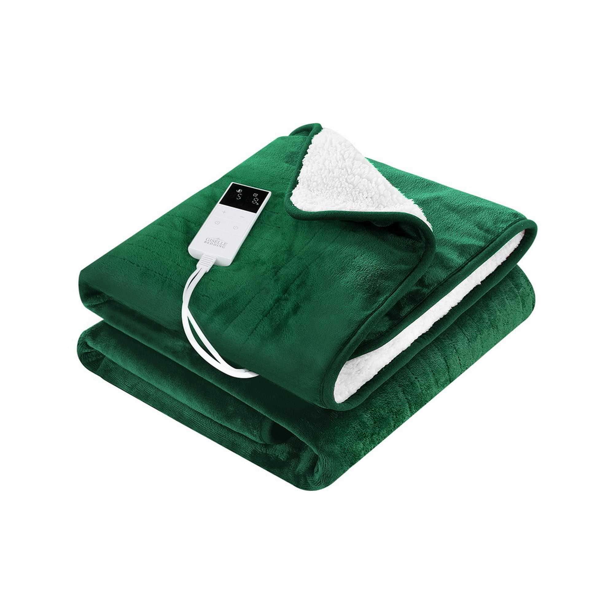 Giselle Electric Blanket Electric Throw Rug Heated Blanket Double Sided Green