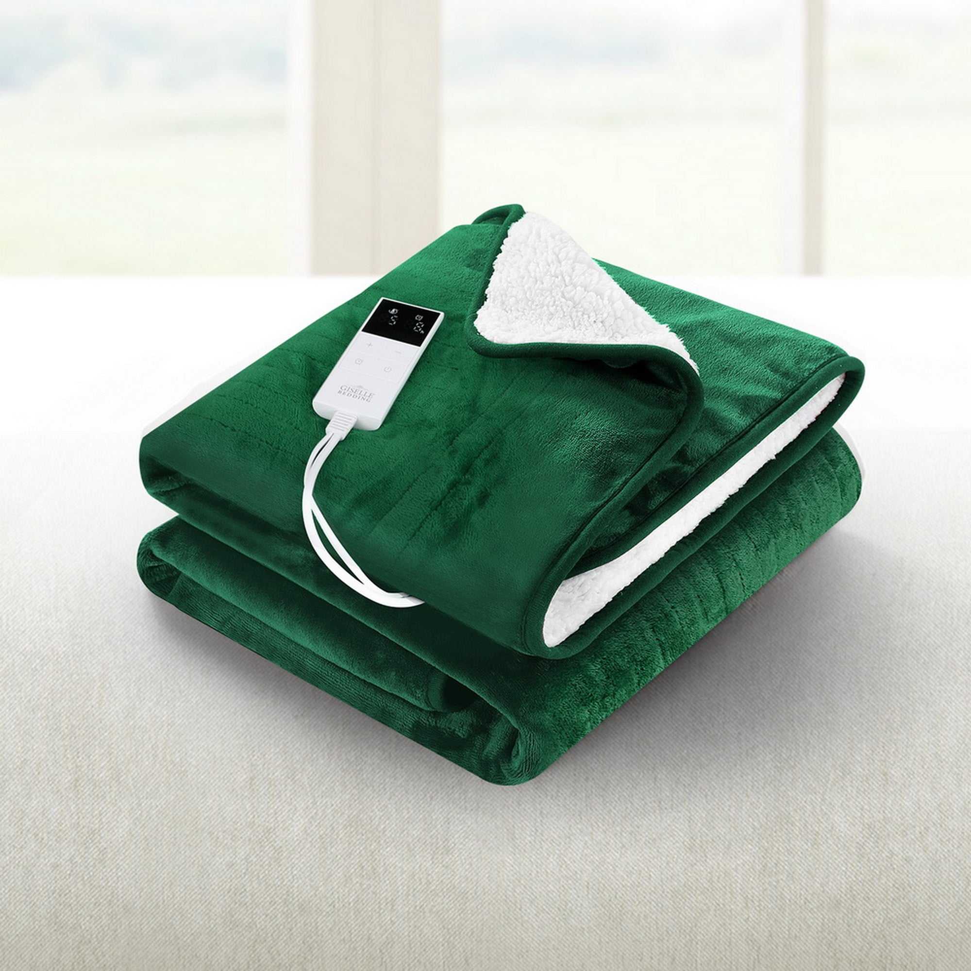 Giselle Electric Blanket Electric Throw Rug Heated Blanket Double Sided Green