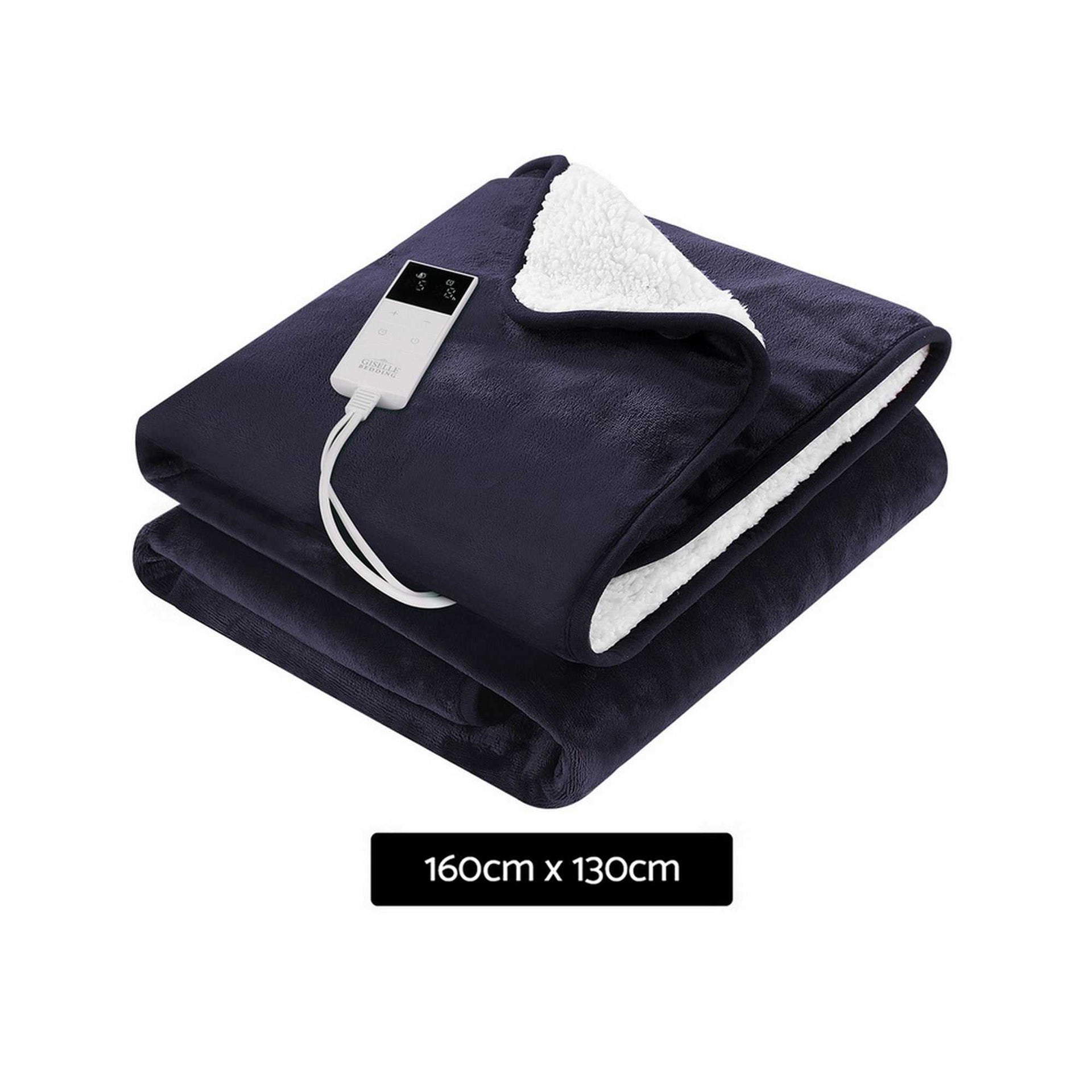 Giselle Electric Blanket Electric Throw Rug Heated Blanket Fleece Charcoal
