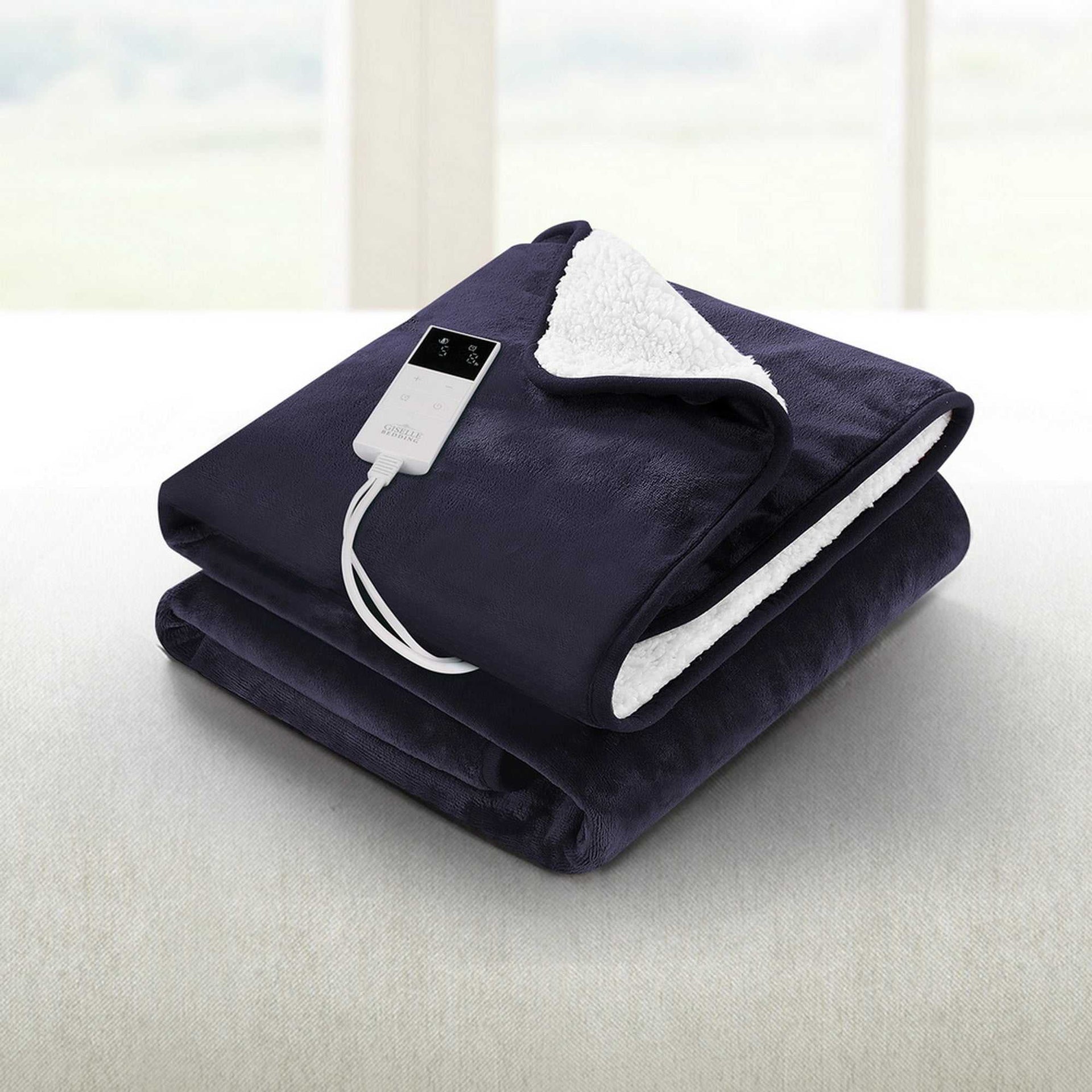 Giselle Electric Blanket Electric Throw Rug Heated Blanket Fleece Charcoal