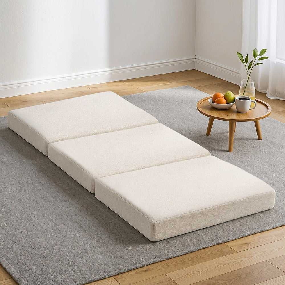 Giselle Portable Mattress Foldable Mattress Fleece Portable 3-fold Folding Foam Mattresses