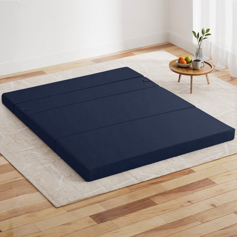 Giselle Portable Mattress Foldable Mattress Folding Foam Mattresses Portable Floor Mat Blue Double