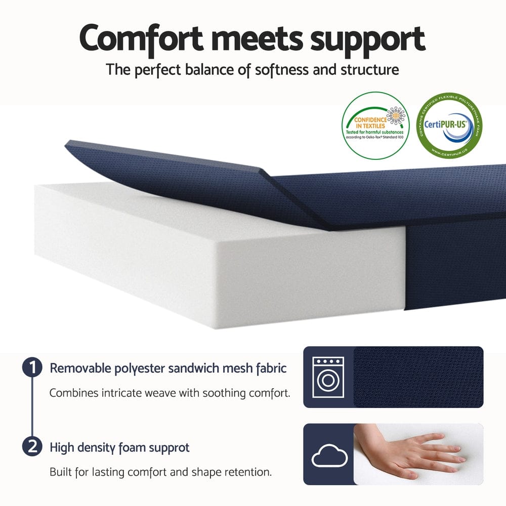 Giselle Portable Mattress Foldable Mattress Folding Foam Mattresses Portable Floor Mat Blue Double