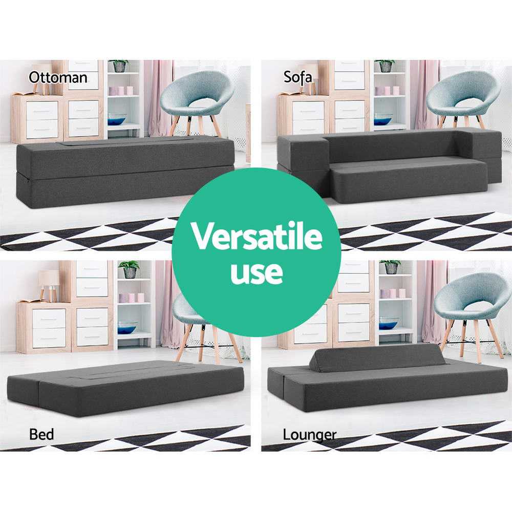 Giselle Portable Mattress Foldable Mattress Folding Foam Sofa Bed Chair Grey