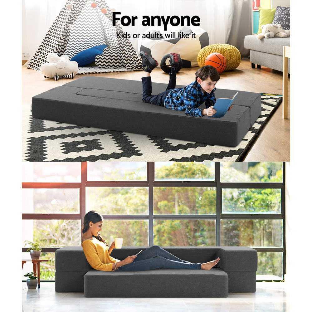 Giselle Portable Mattress Foldable Mattress Folding Foam Sofa Bed Chair Grey