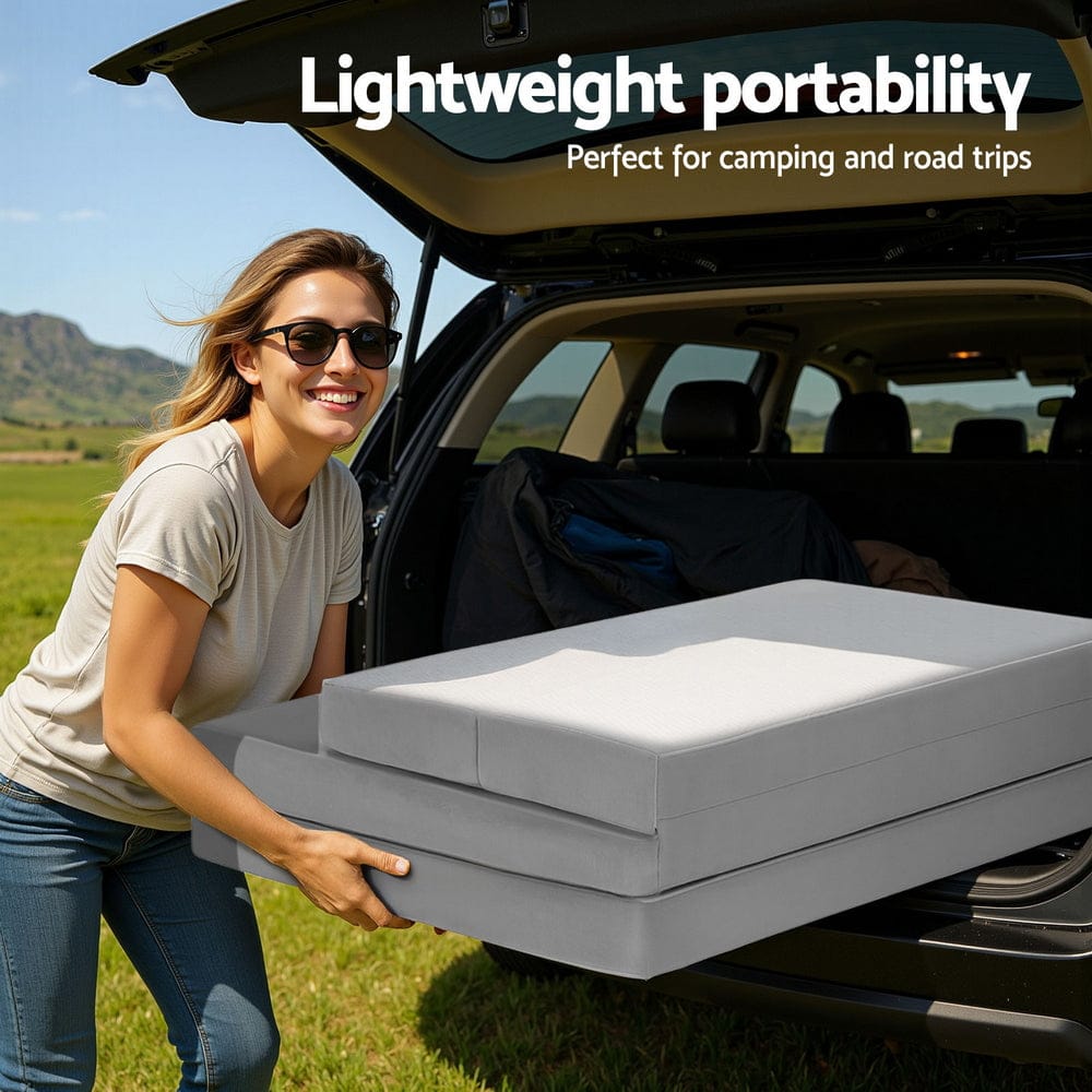 Giselle Portable Mattress Foldable Mattress Folding Sofa Bed 4-fold Sleeping Camping Cushion Mat