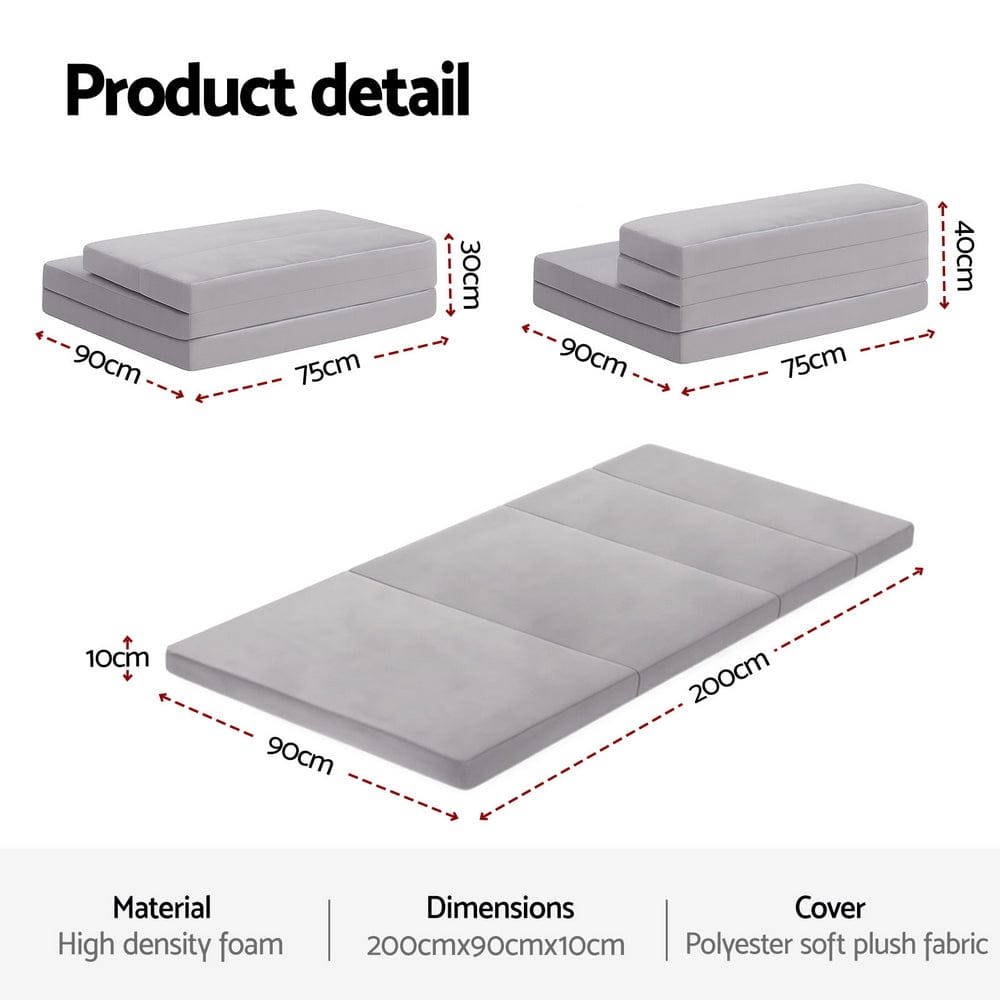 Giselle Portable Mattress Foldable Mattress Folding Sofa Bed 4-fold Sleeping Camping Cushion Mat