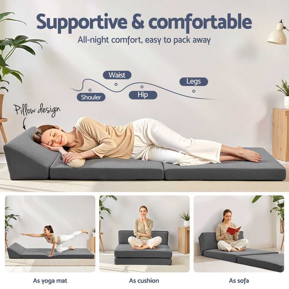 Giselle Portable Mattress Foldable Mattress Folding Sofa Bed Trifold Sleeping Camping Cushion Mat