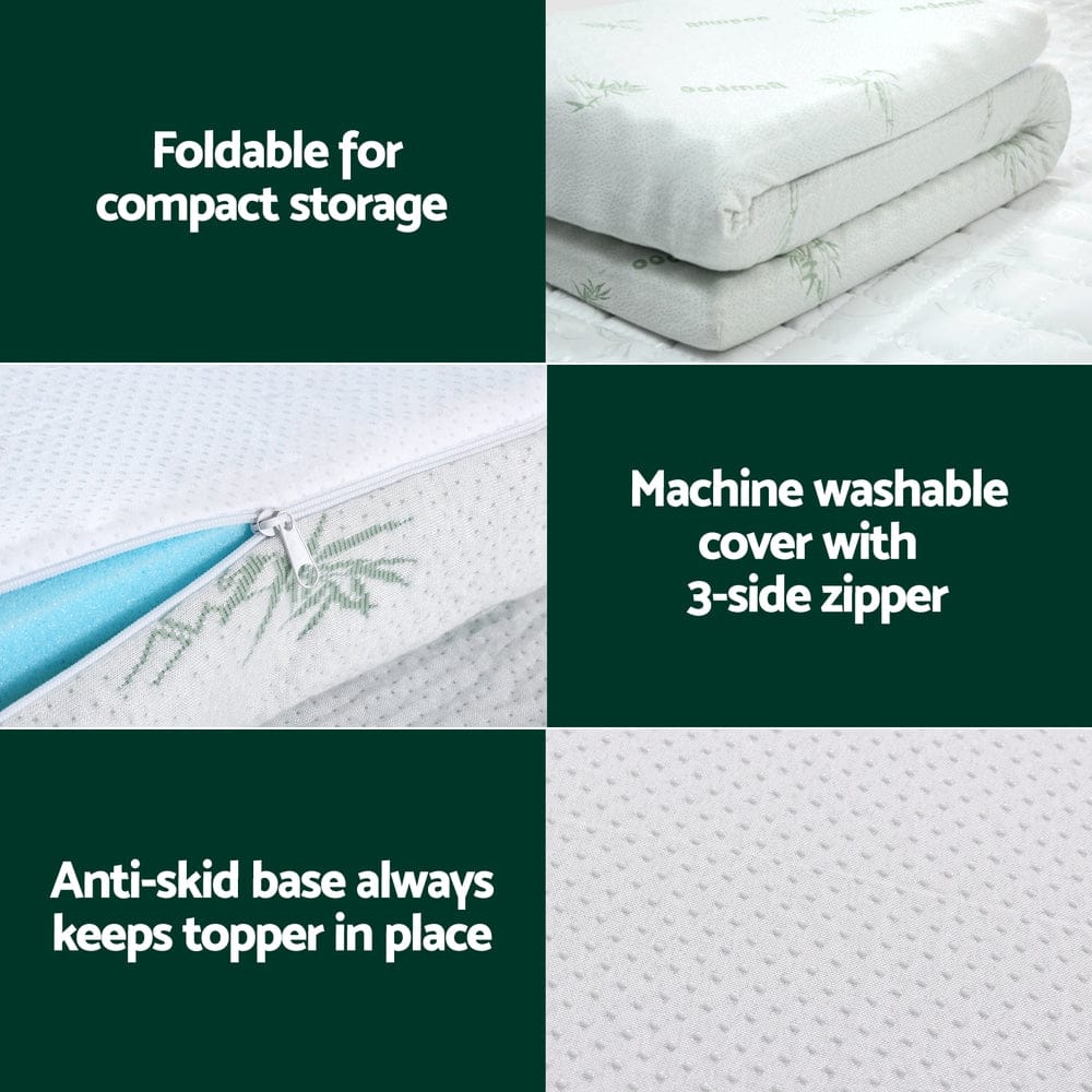 Giselle Mattress Topper Memory Foam Mattress Topper Ventilated Cool Gel 5cm