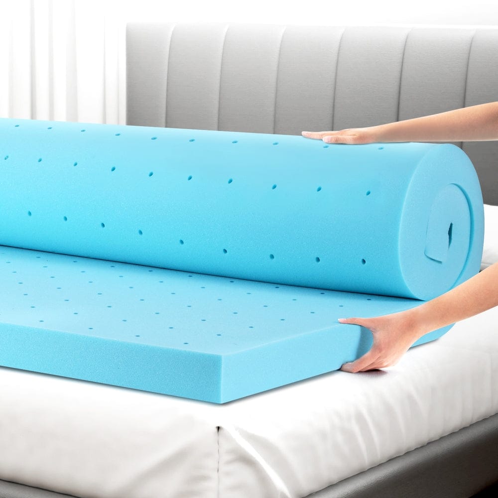 Giselle Mattress Topper Memory Foam Mattress Topper Ventilated Cool Gel 8cm