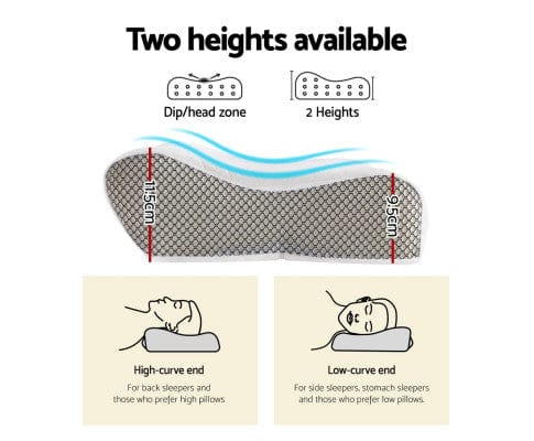 Giselle Pillows/Cushions Memory Foam Pillow Contour Neck