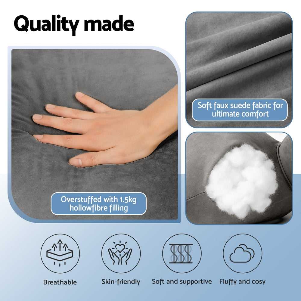 Giselle Pillows/Cushions Reading Pillow Back Rest Lumbar Support Cushion Grey