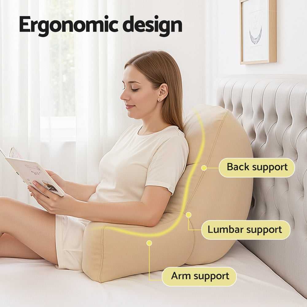 Giselle Pillows/Cushions Reading Pillow Back Rest Lumbar Support Cushion Oatmeal
