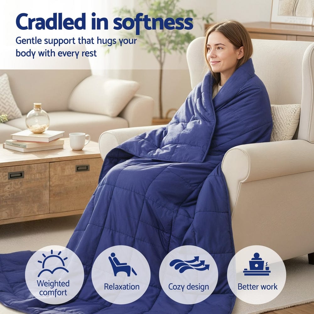 Giselle Weighted Blanket Weighted Blanket 11KG Kids Adults Heavy Gravity Relax Calm Blue