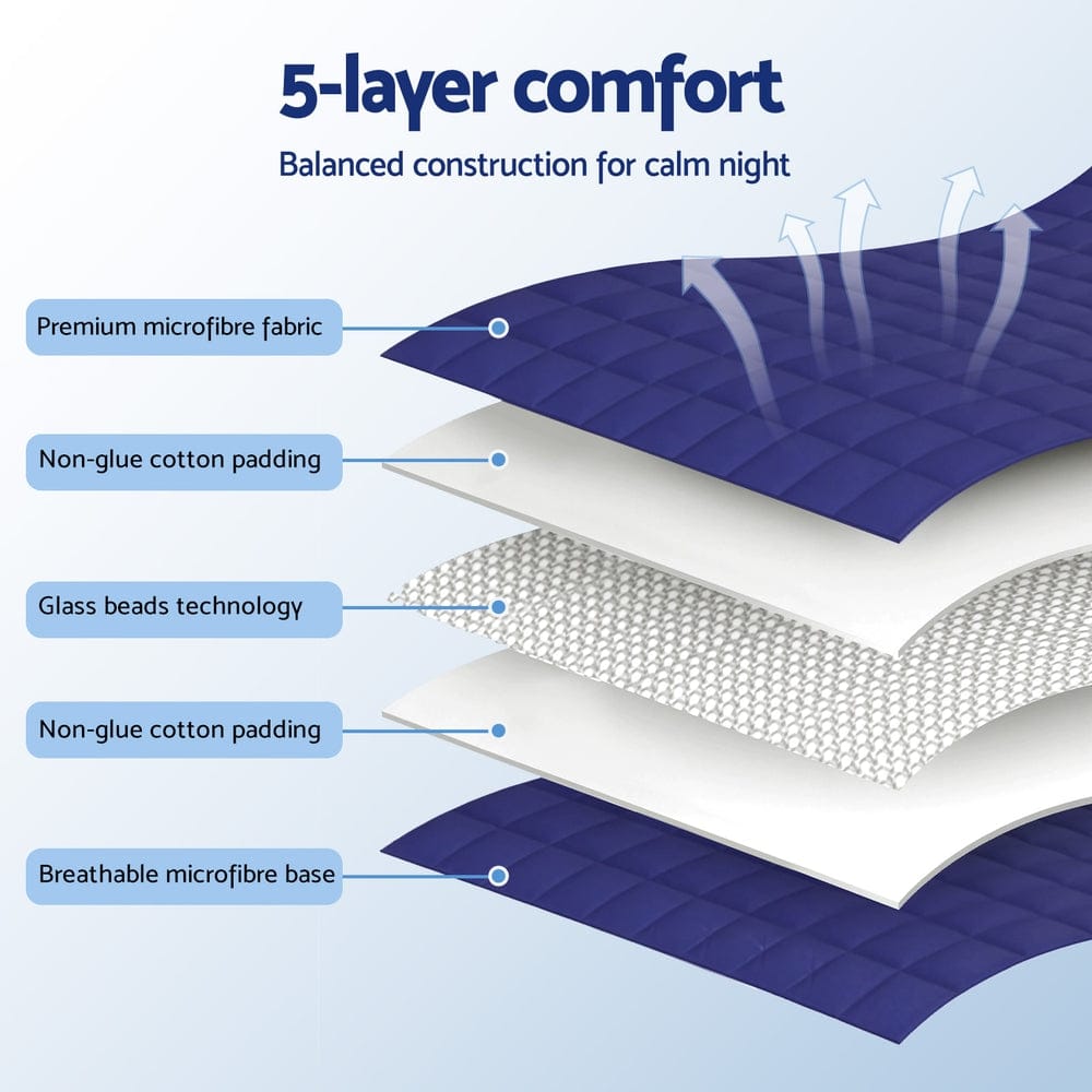 Giselle Weighted Blanket Weighted Blanket 9KG Kids Adults Heavy Gravity Relax Calm Blue