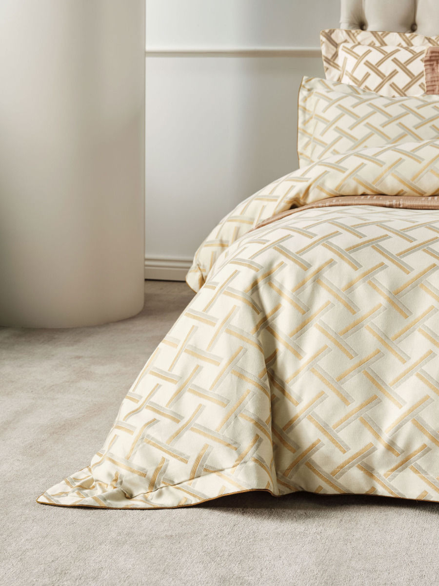 GRACE BY LINEN HOUSE VALERIA CHAMPAGNE QUILT COVER SET Linen House
