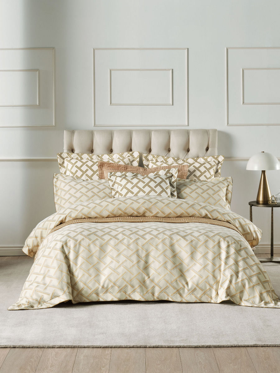 GRACE BY LINEN HOUSE VALERIA CHAMPAGNE QUILT COVER SET Linen House