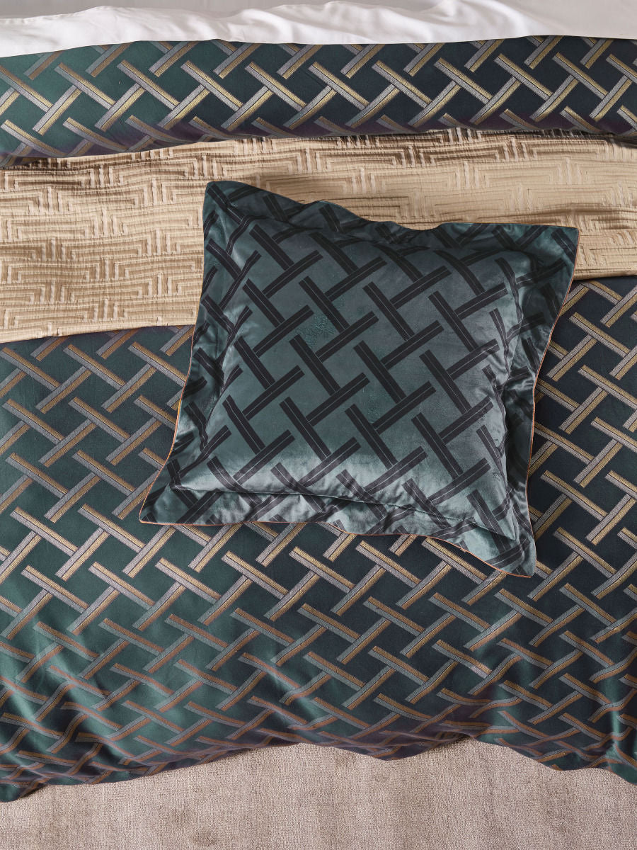 GRACE BY LINEN HOUSE VALERIA SLATE QUILT COVER SET Linen House