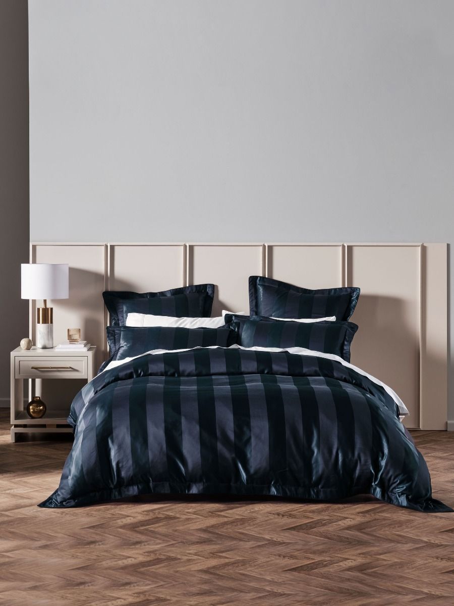 GRACE BY LINEN HOUSE FRANCESCO NAVY QUILT COVER SET Linen House
