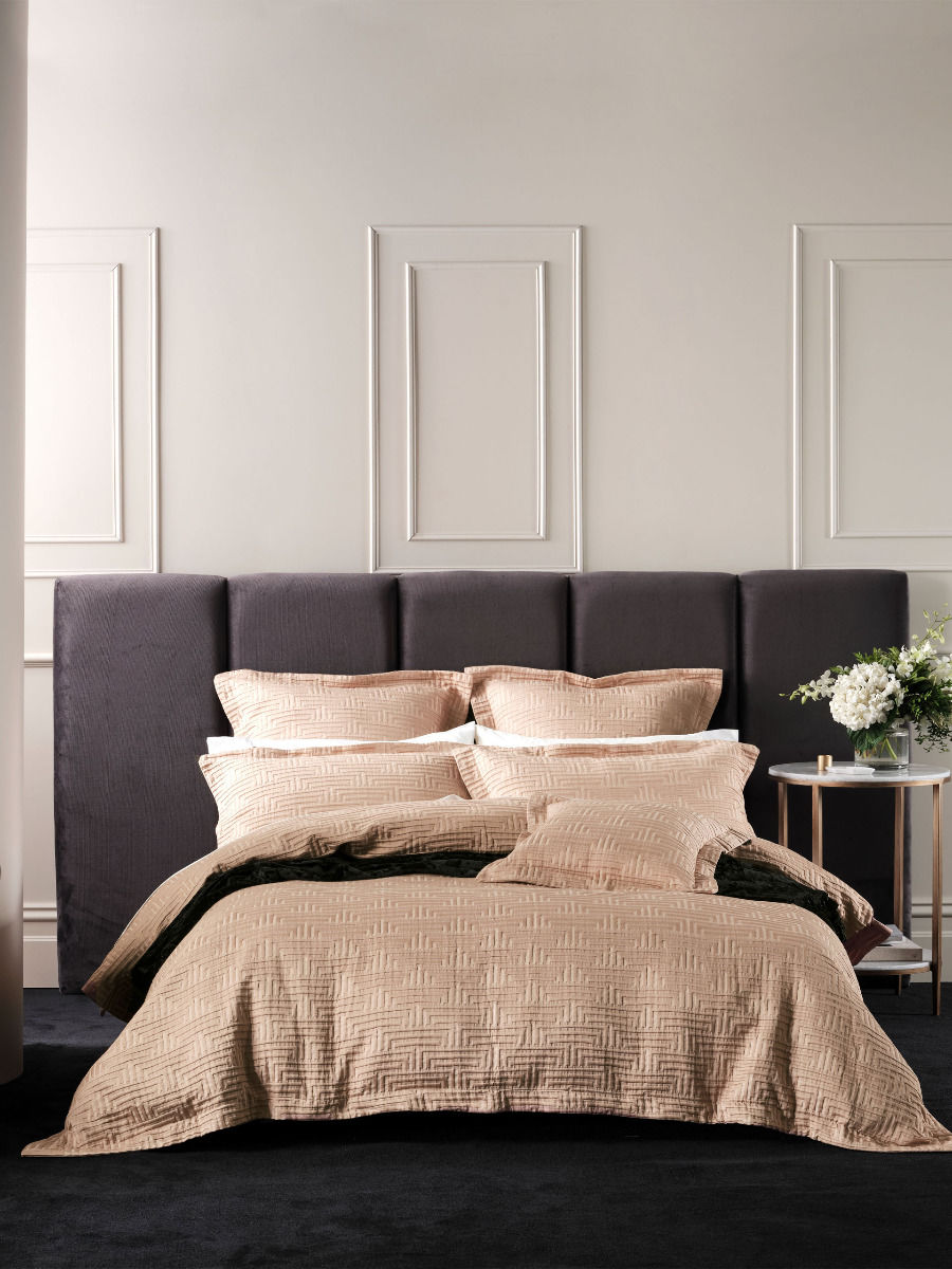 GRACE BY LINEN WINSTON GOLD QUILT COVER SET Linen House