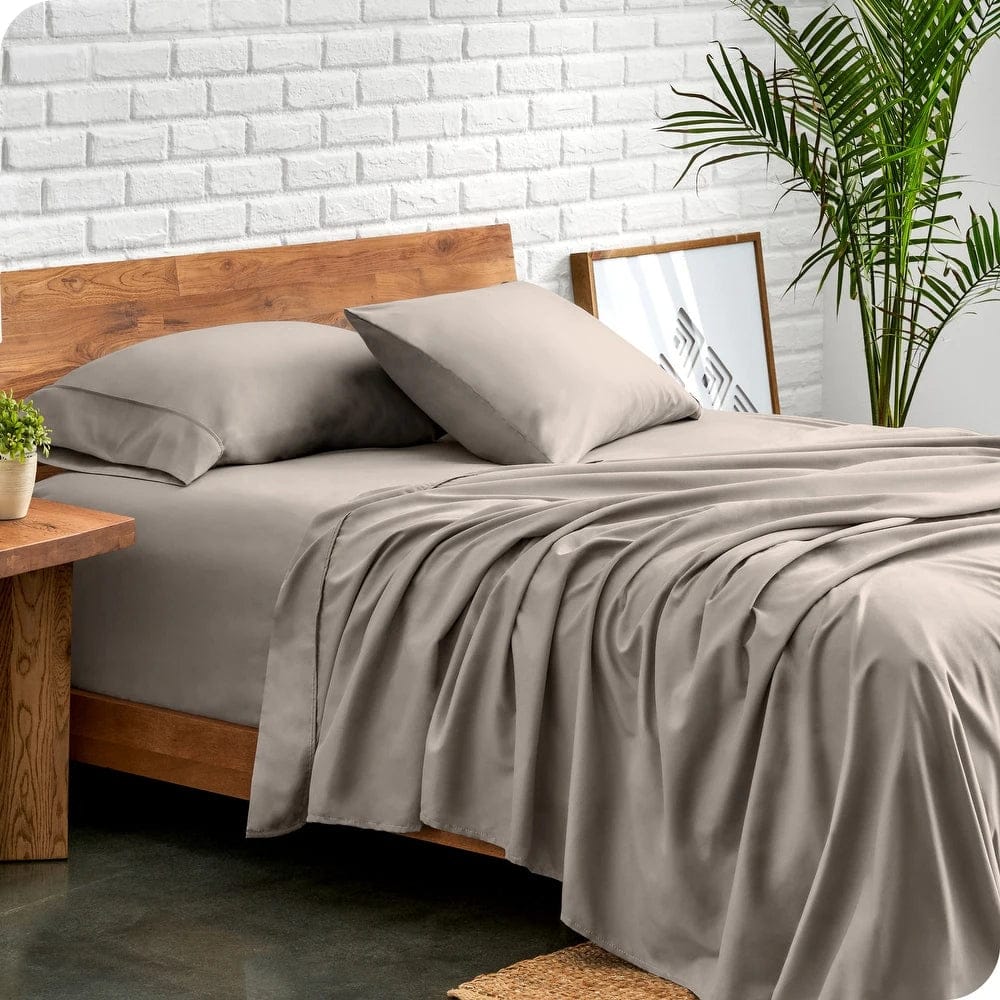 H Decor Bed Sheets 1500 Thread count Premium Cotton Blend Sheet Set - Sand