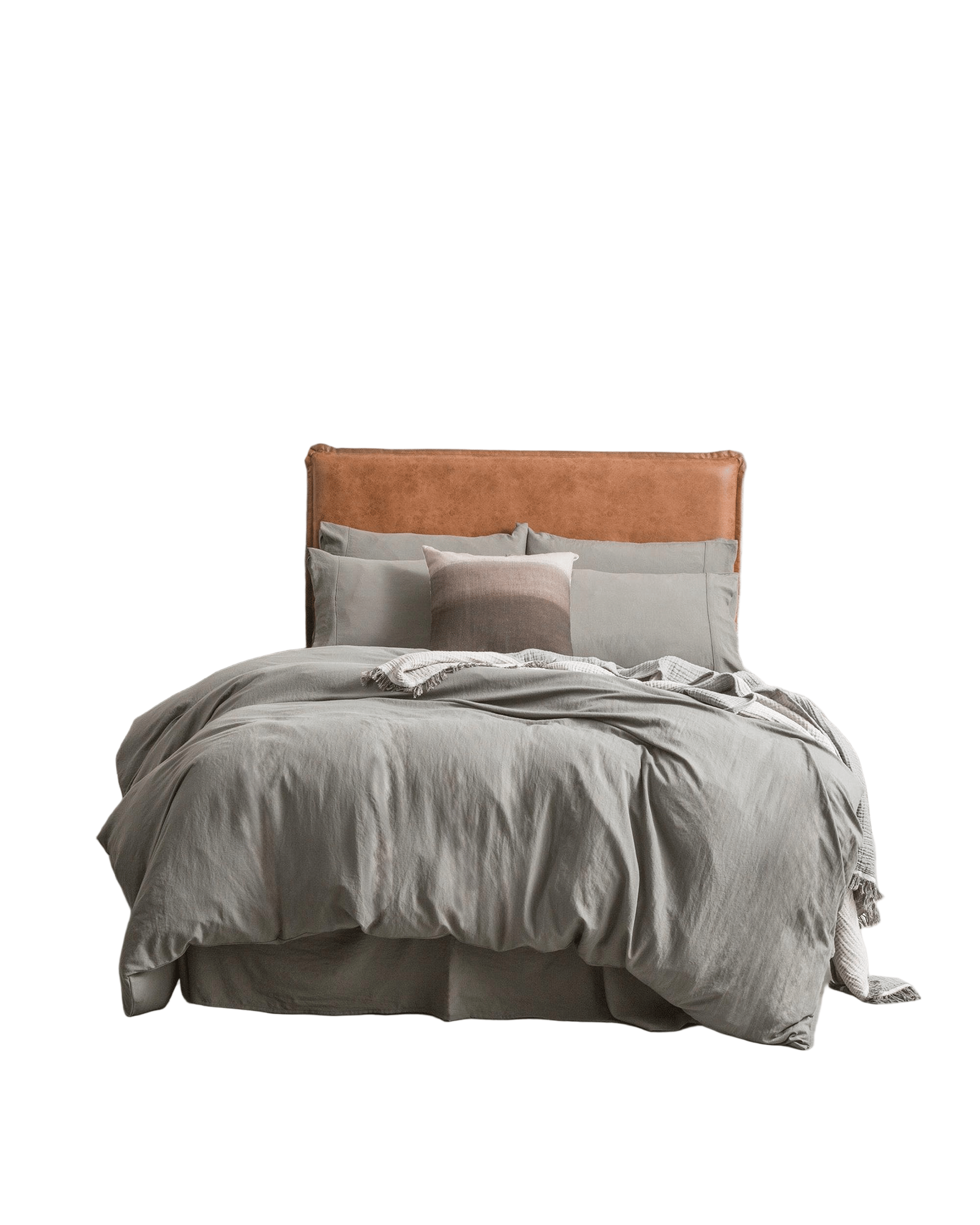 H Decor Quilt Cover Ultra Plush Vintage Washed Microfiber Quilt Cover Set - Granite