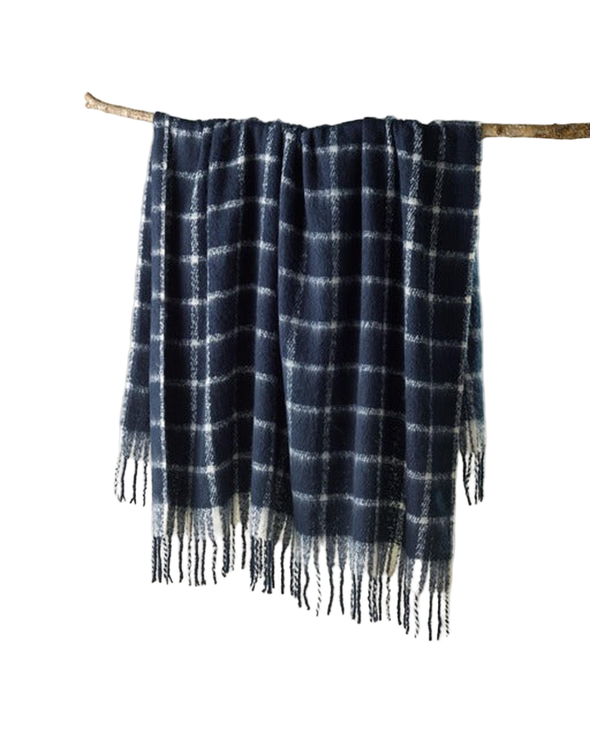 Bianca Australian Maldon Throw Rug Faux Mohair Indigo Bianca Bedding