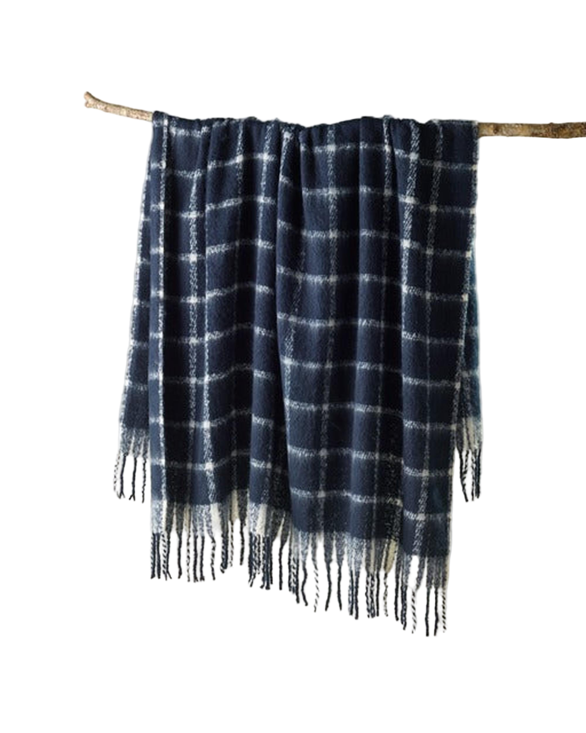 Bianca Australian Maldon Throw Rug Faux Mohair Indigo Bianca Bedding
