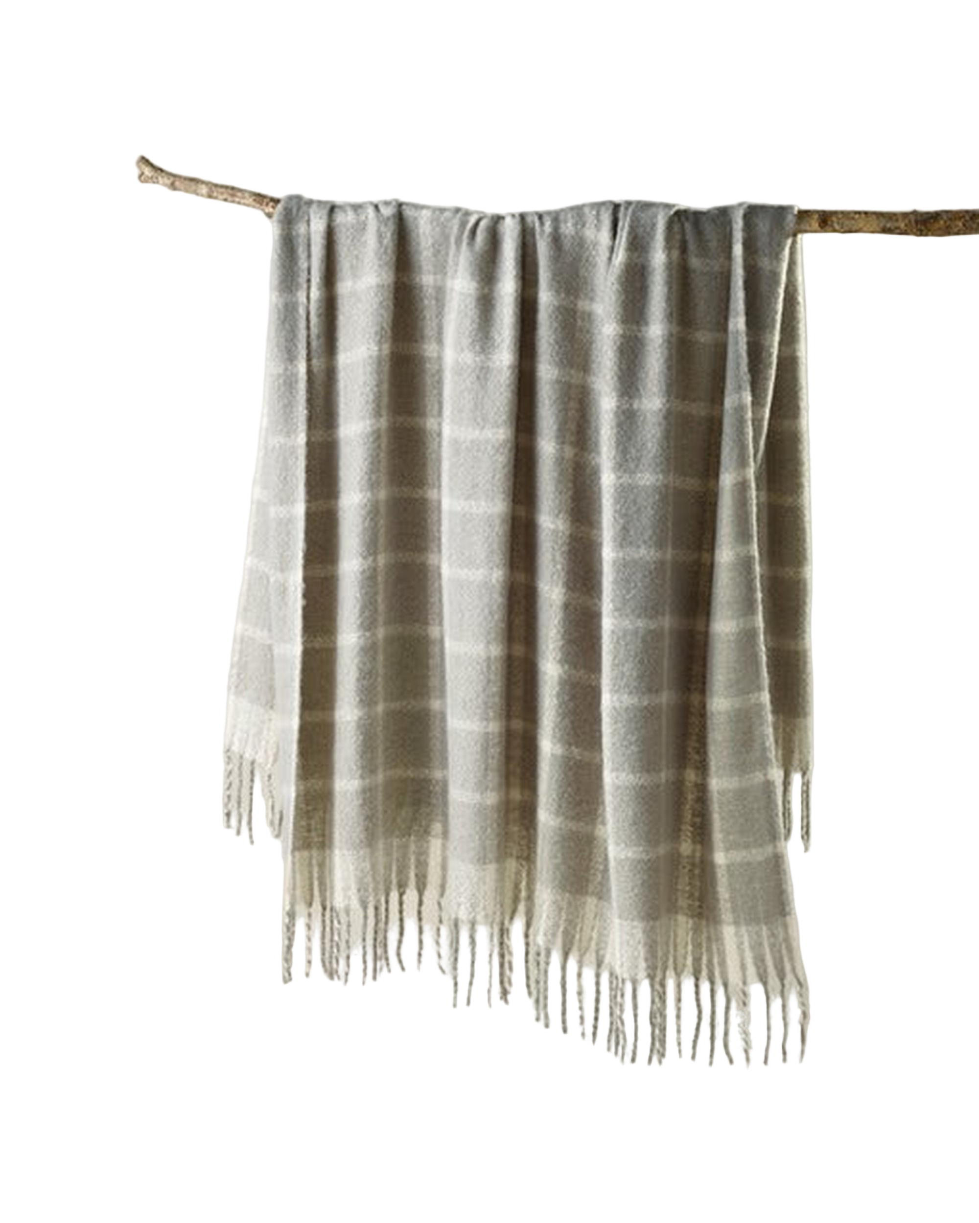 Bianca Australian Maldon Throw Rug Faux Mohair Silver Bianca Bedding