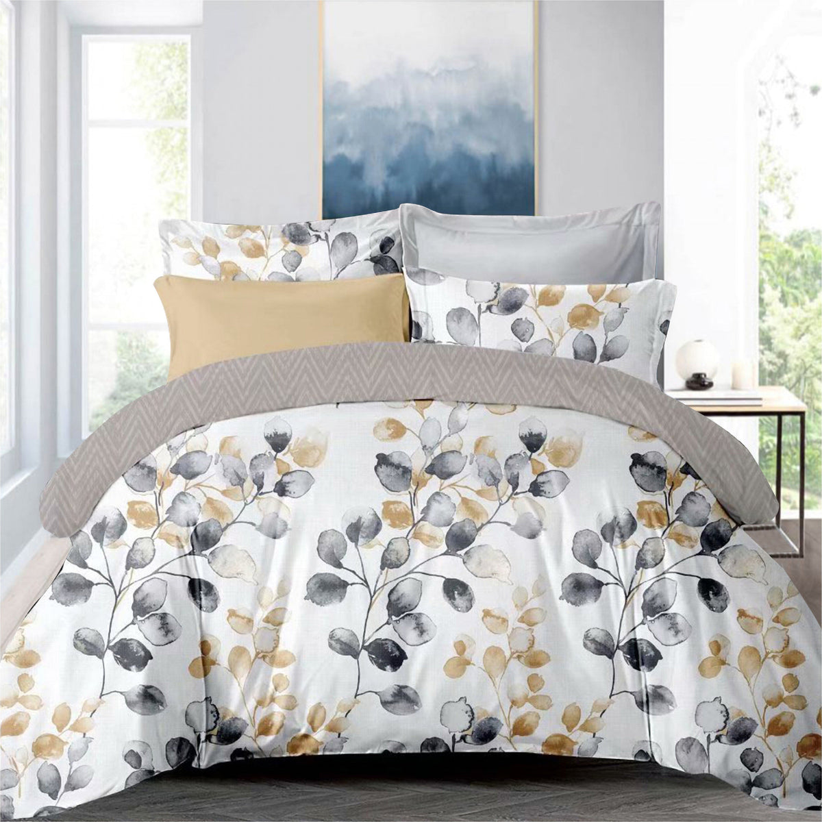 Dreamfields Eden Leaves Design Quilt Doona Duvet Cover Set