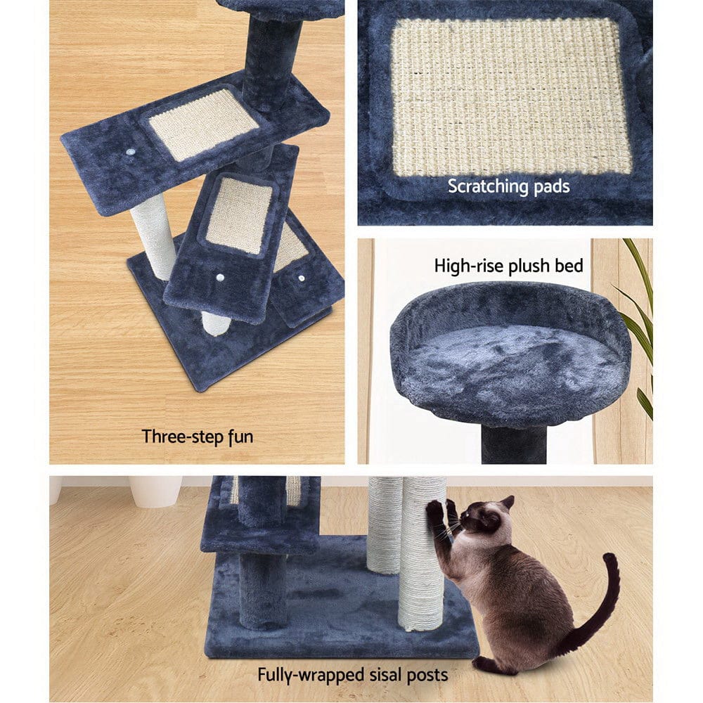 i.Pet Cat Tower i.Pet Cat Tree 100cm Scratching Post Scratcher Tower Wood Condo House Trees Bed
