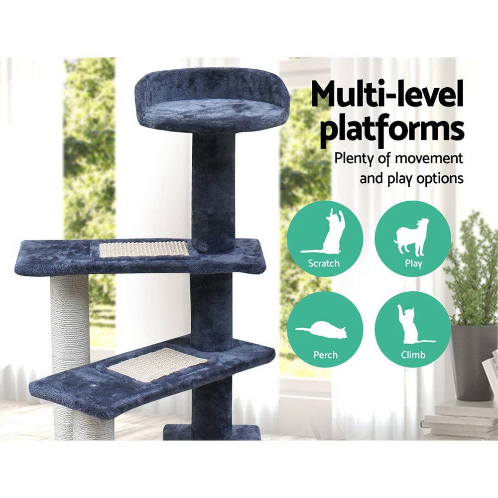 i.Pet Cat Tower i.Pet Cat Tree 100cm Scratching Post Scratcher Tower Wood Condo House Trees Bed