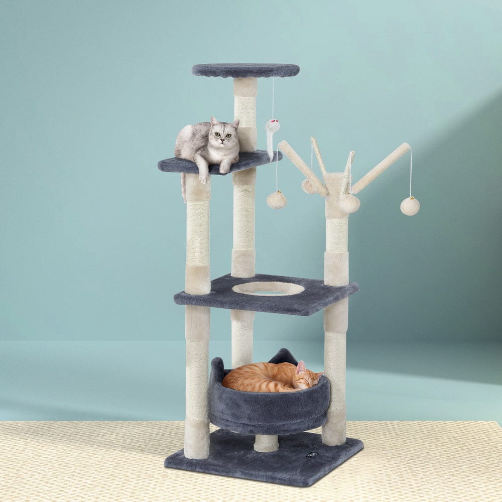i.Pet Cat Tower i.Pet Cat Tree 110cm Tower Scratching Post Scratcher Wood Condo House Bed Toys