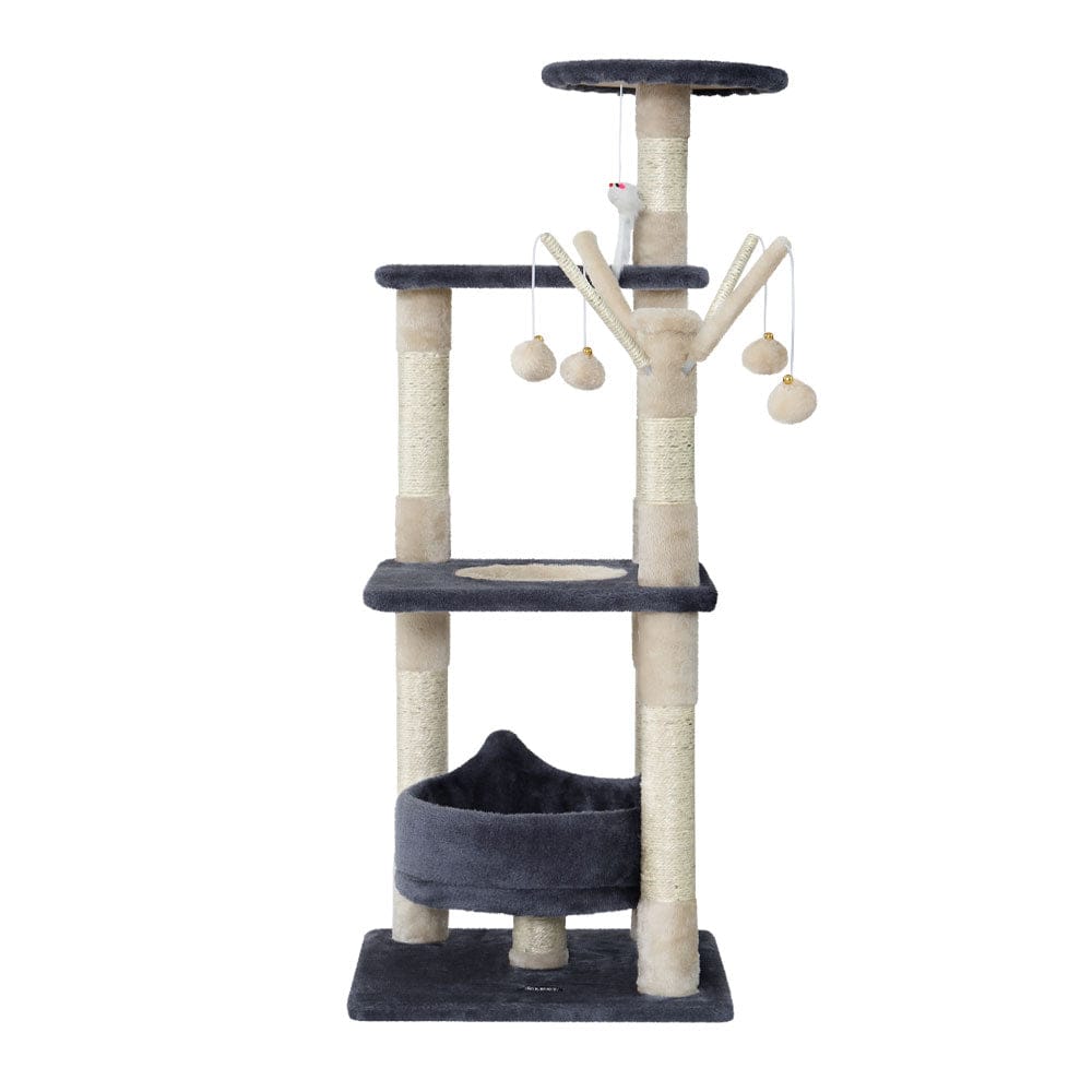 i.Pet Cat Tower i.Pet Cat Tree 110cm Tower Scratching Post Scratcher Wood Condo House Bed Toys