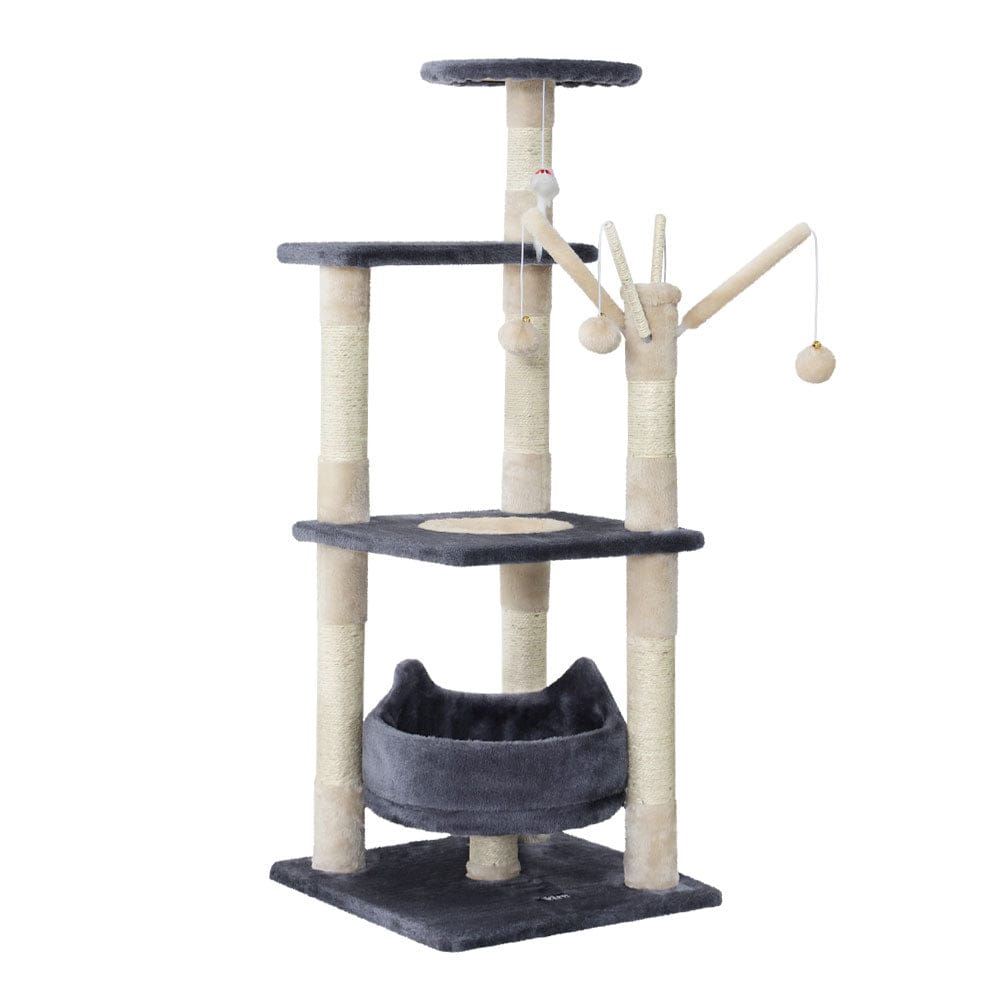 i.Pet Cat Tower i.Pet Cat Tree 110cm Tower Scratching Post Scratcher Wood Condo House Bed Toys