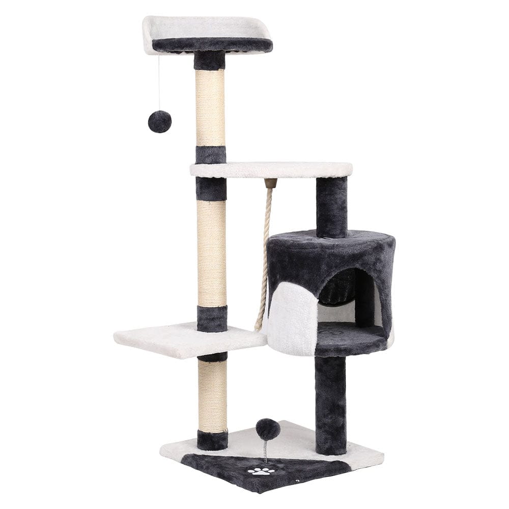 i.Pet Cat Tower i.Pet Cat Tree 112cm Tower Scratching Post Scratcher Wood Condo House Furniture